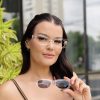safine com br oculos feminino 2 em 1 clip on retangular transparente paty 10