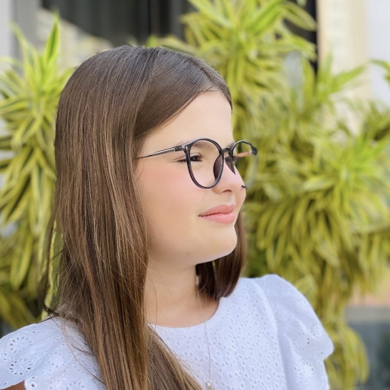 safine com br oculos infantil 2 em 1 clip on redondo cinza aninha 1