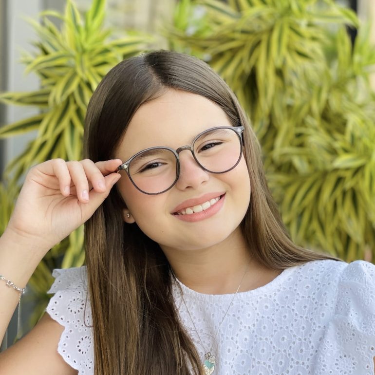 safine com br oculos infantil 2 em 1 clip on redondo cinza aninha 2