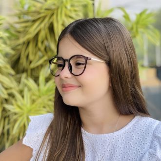 safine com br oculos infantil 2 em 1 clip on redondo marrom aninha 1