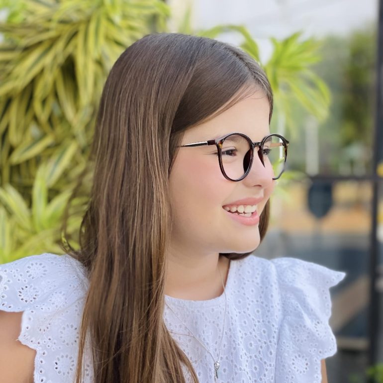 safine com br oculos infantil 2 em 1 clip on redondo marrom aninha 5