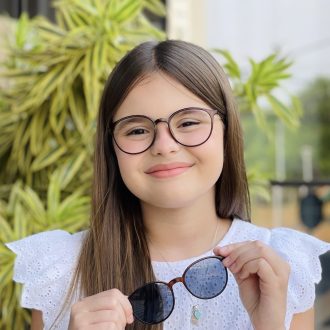 safine com br oculos infantil 2 em 1 clip on redondo marrom aninha 6