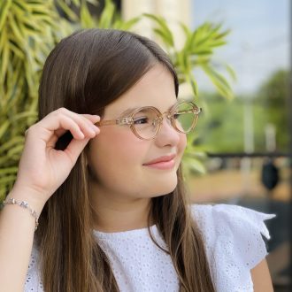 safine com br oculos infantil de grau oval marrom transparente cica
