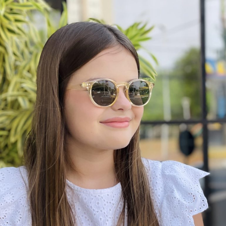safine com br oculos infantil de sol redondo champanhe sofie 3