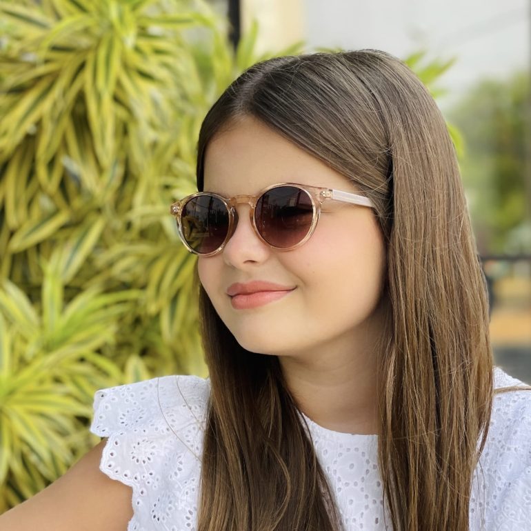 safine com br oculos infantil de sol redondo rose sofie 2