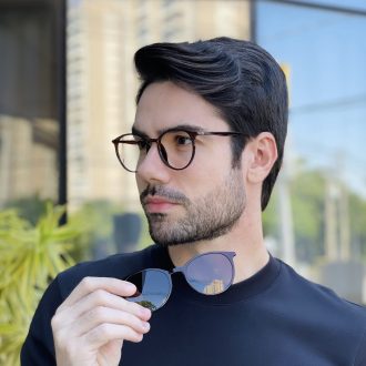 safine com br oculos 2 em 1 clip on masculino redondo marrom otto 2 0