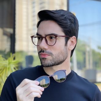 safine com br oculos 2 em 1 clip on masculino redondo vinho otto 9