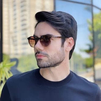 safine com br oculos 2 em 1 clip on redondo marrom degrade joao 2