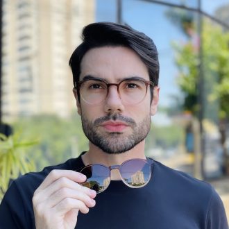safine com br oculos 2 em 1 clip on redondo marrom degrade joao