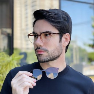 safine com br oculos 2 em 1 clip on redondo marrom degrade joao 5
