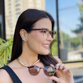 safine com br oculos 2 em 1 clip on redondo marrom degrade melissa 6