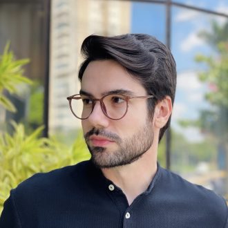 safine com br oculos de grau masculino hexagonal dourado geovani 2 0