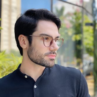 safine com br oculos de grau masculino hexagonal dourado geovani 2 0 4