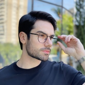 safine com br oculos de grau masculino hexagonal preto geovani 2 0