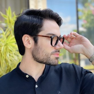 safine com br oculos de grau masculino redondo preto e marrom gustavo 2 0 3