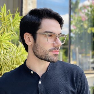 safine com br oculos de grau quadrado verde transparente henrique 2 0 2