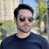 safine com br oculos de sol masculino redondo dourado rafael 3