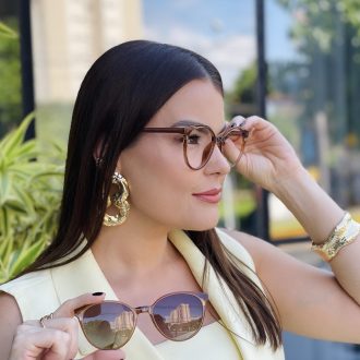 safine com br oculos 2 em 1 clip on redondo marrom transparente liza 7