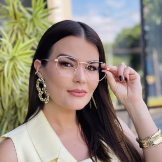 safine com br oculos de grau feminino hexagonal rose karen 2 0 1