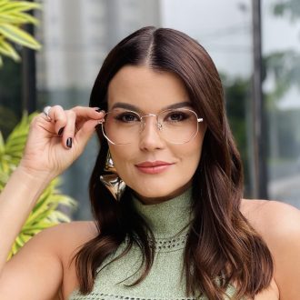 safine com br oculos de grau feminino hexagonal rose laura 1