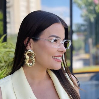 safine com br oculos de grau feminino retangular transparente milli 2 0 5