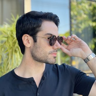 safine com br oculos 2 em 1 clip on masculino redondo dourado e marrom douglas 2 0 4