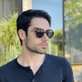 safine com br oculos 2 em 1 clip on masculino redondo dourado e preto douglas 2 0 1