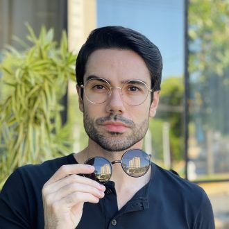 safine com br oculos 2 em 1 clip on masculino redondo dourado e preto douglas 2 0 3