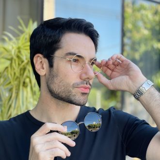 safine com br oculos 2 em 1 clip on masculino redondo dourado e tartaruga douglas 2 0 4