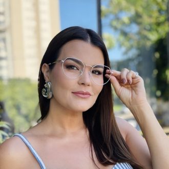 safine com br oculos de grau feminino redondo bege tati 1