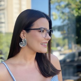 safine com br oculos de grau feminino redondo cinza raquel