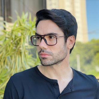 safine com br oculos de grau masculino aviador marrom fosco julio 3