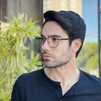 safine com br oculos de grau masculino hexagonal grafite geovani 2 0 3