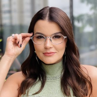 safine com br oculos de grau feminino em titanio oval prata carla 1