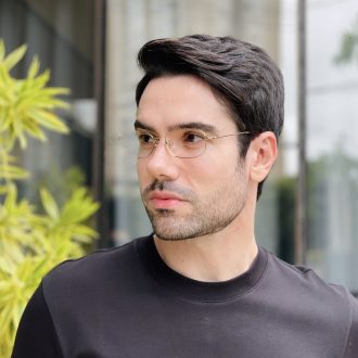 safine com br oculos de grau masculino em titanio oval dourado matteo