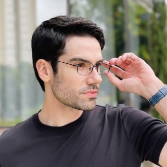 safine com br oculos de grau masculino em titanio oval preto matteo 1