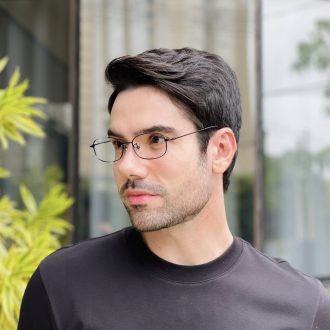 safine com br oculos de grau masculino em titanio oval preto matteo 3