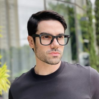 safine com br oculos de grau masculino quadrado preto fosco danilo 2