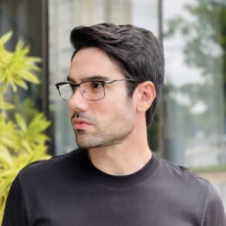 safine com br oculos de grau masculino retangular preto e grafite fabio 2