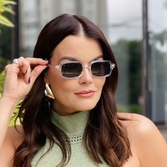 safine com br oculos de sol feminino retangular transparente thassia