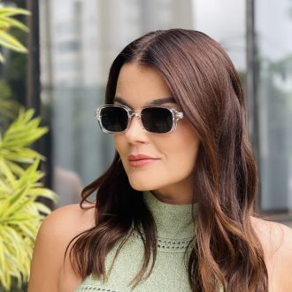safine com br oculos de sol feminino retangular transparente thassia