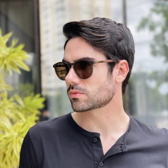 safine com br oculos de sol masculino redondo marrom mario