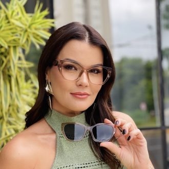 safine com br oculos feminino 2 em 1 clip on gatinho marrom transparente claudia 6