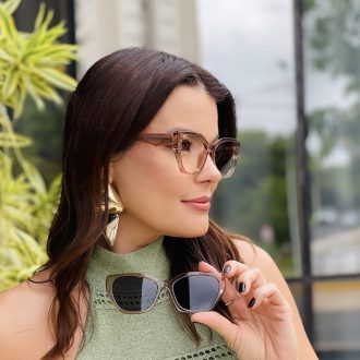 safine com br oculos feminino 2 em 1 clip on gatinho marrom transparente claudia 8