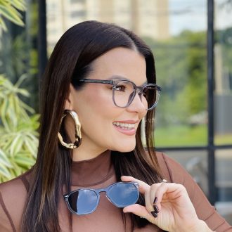 safine com br oculos 2 em 1 clip on hexagonal cinza transparente dulce 4