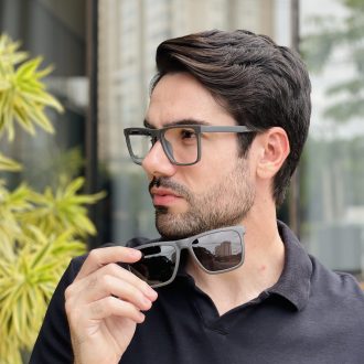 safine com br oculos 2 em 1 clip on masculino quadrado cinza arthur 5