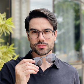safine com br oculos 2 em 1 clip on masculino redondo cinza paulo 2 0 3