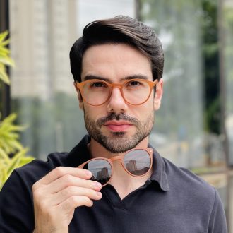 safine com br oculos 2 em 1 clip on masculino redondo marrom fosco paulo 3