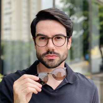 safine com br oculos 2 em 1 clip on masculino redondo marrom otto 2 0 13