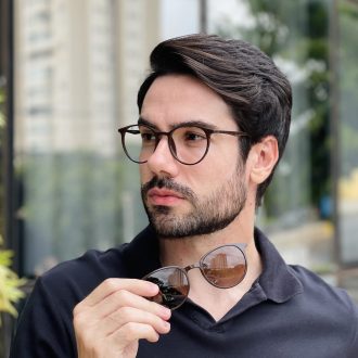 safine com br oculos 2 em 1 clip on masculino redondo marrom otto 2 0 15